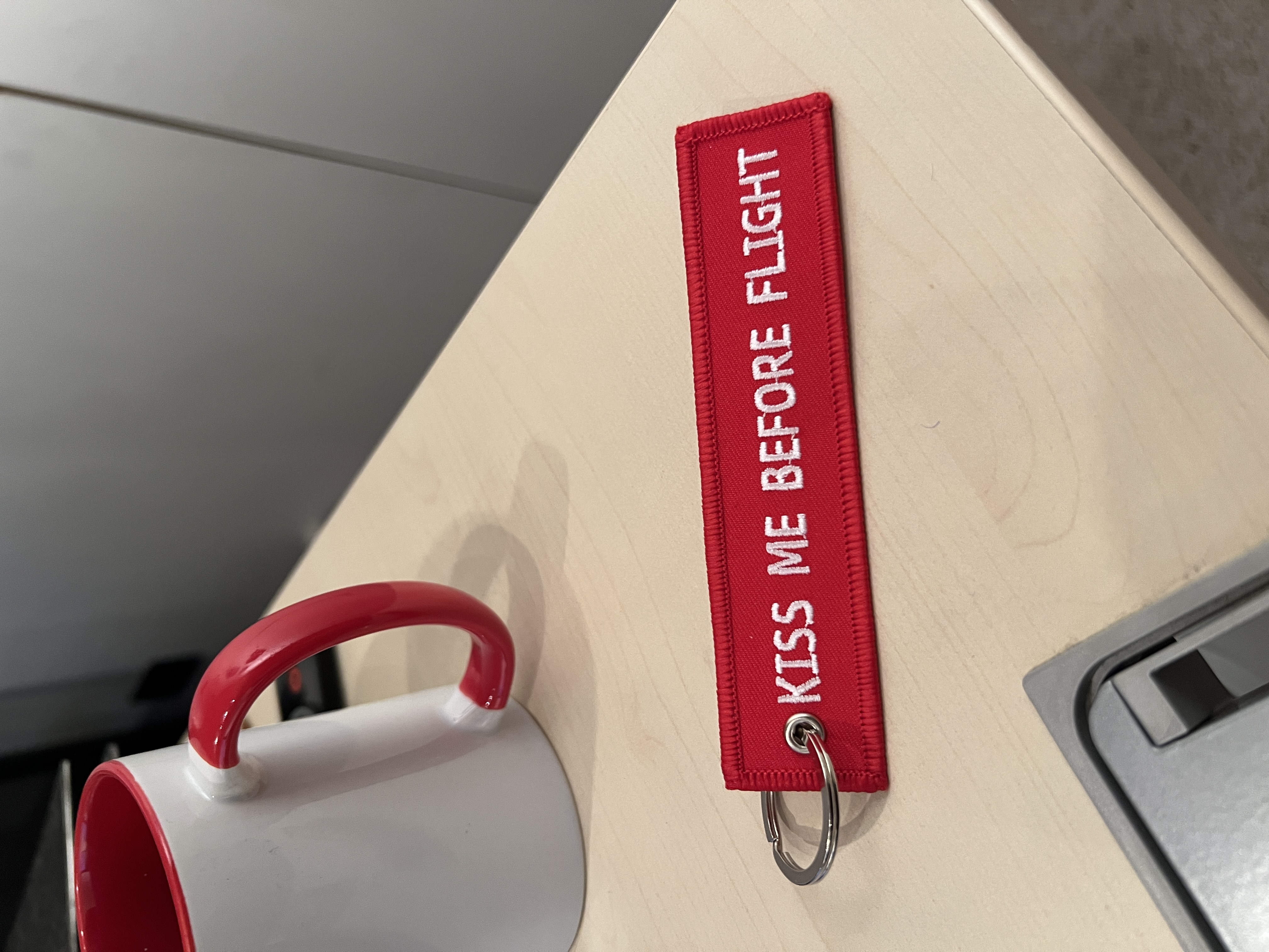 KISS ME BEFORE FLIGHT Keychain